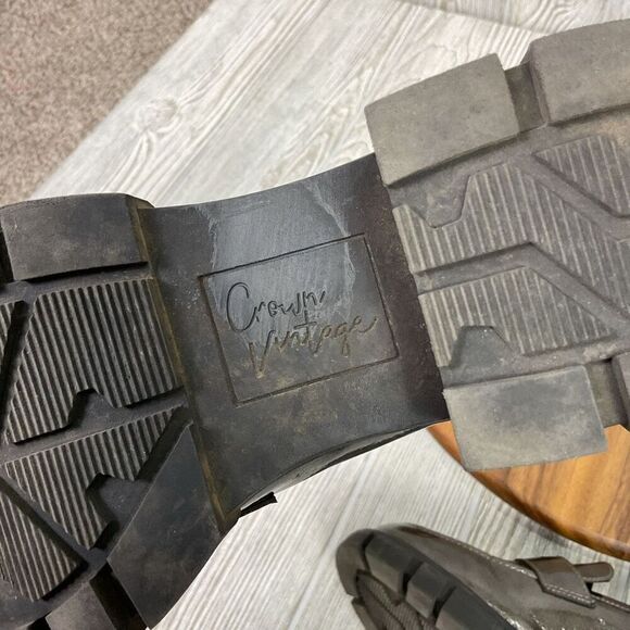 Crown Vintage Women's Size 8.5M Embossed Faux Leather Platform Loafers Green - Picture 10 of 10